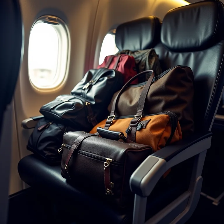 Compartimento de bagagem de mão de avião lotado