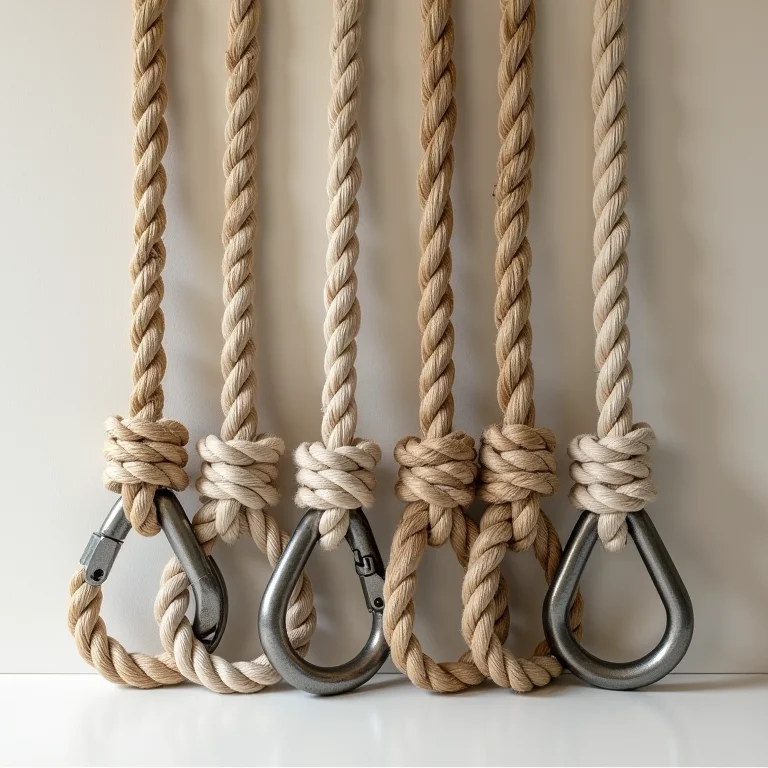 Cordas e fixadores para balanço suspenso DIY