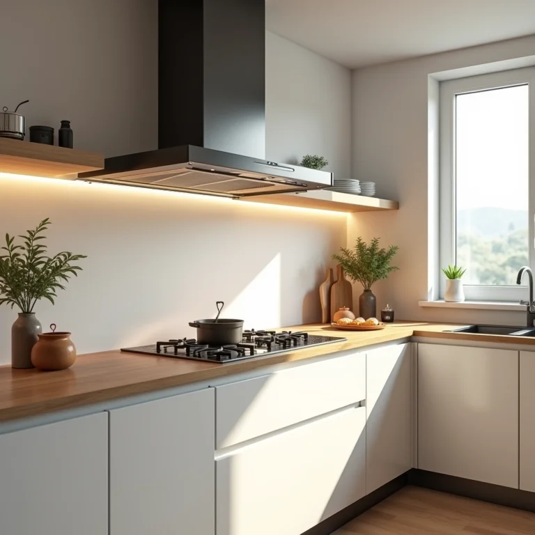 Cozinha com zonas de atividade bem definidas