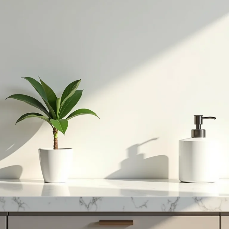 Cozinha minimalista e organizada.