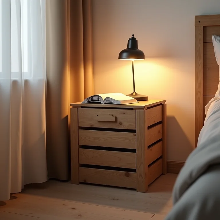 Criado-mudo original feito com caixote de madeira