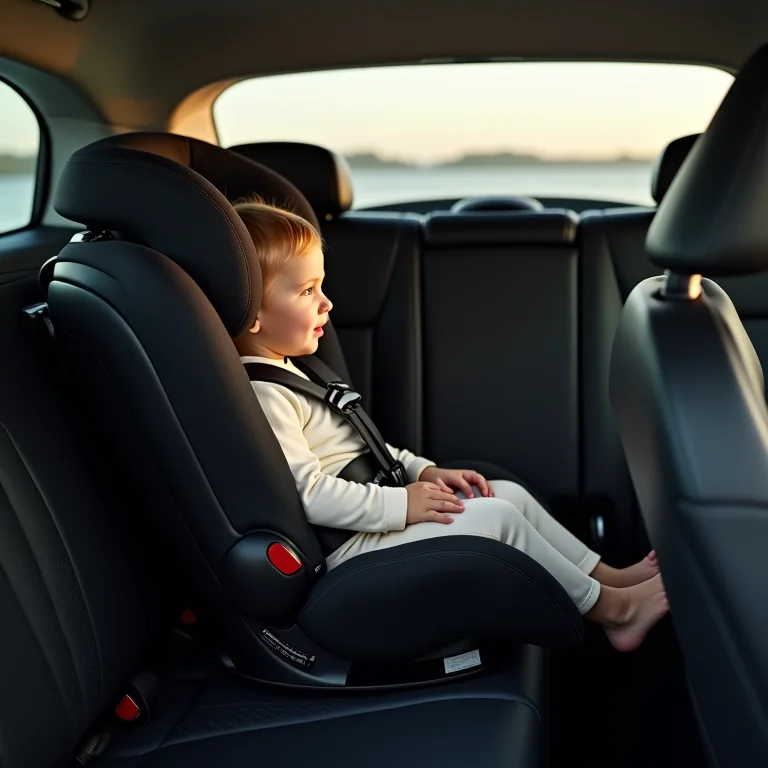 Criança segura em cadeirinha no carro