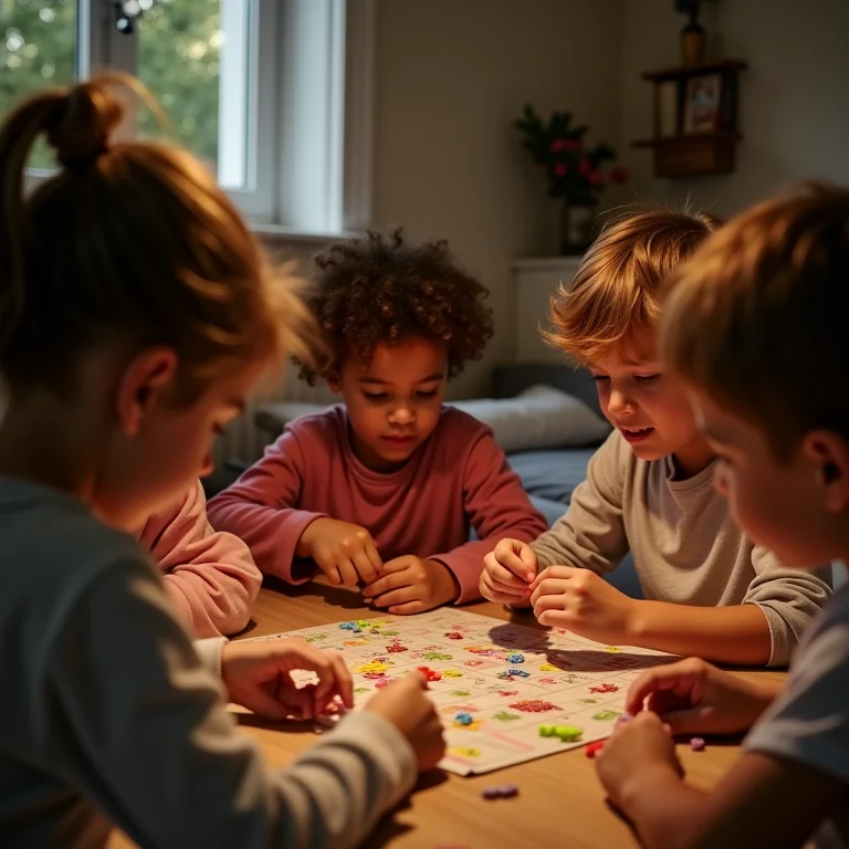 Crianças brincando em uma festa do pijama
