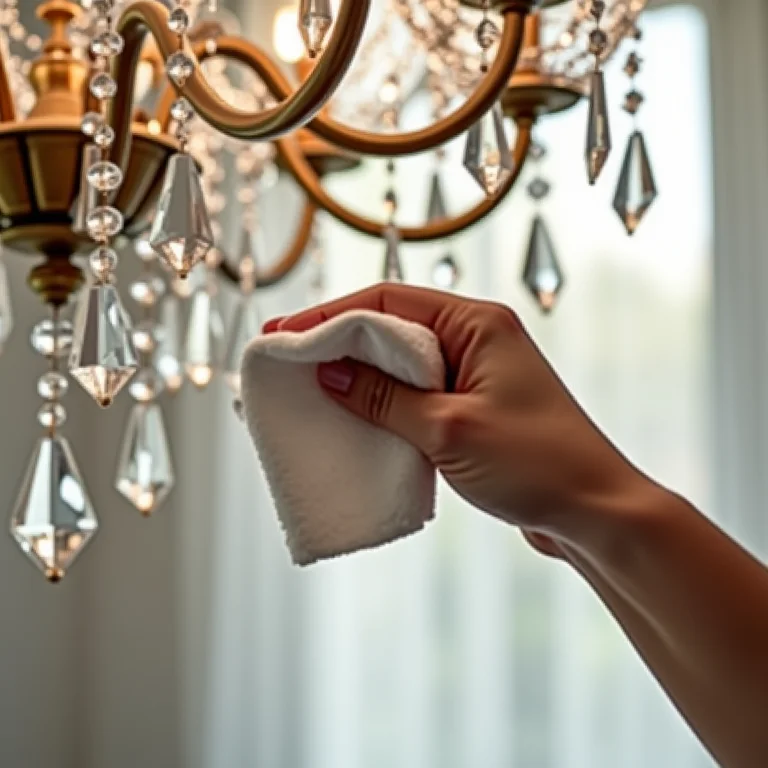 Cuidados e manutenção de um lustre de cristal.