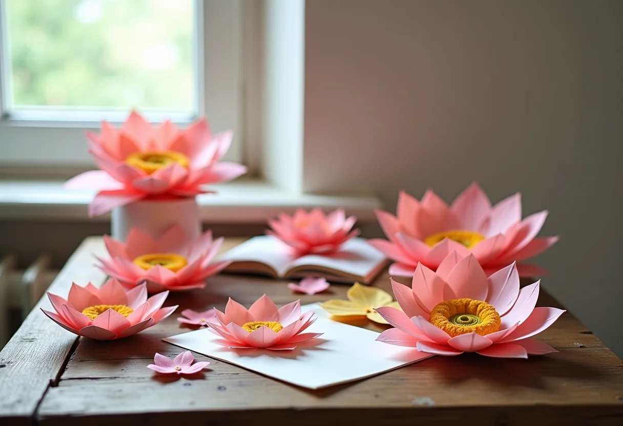 Decoração de festa simples e charmosa feita com papel