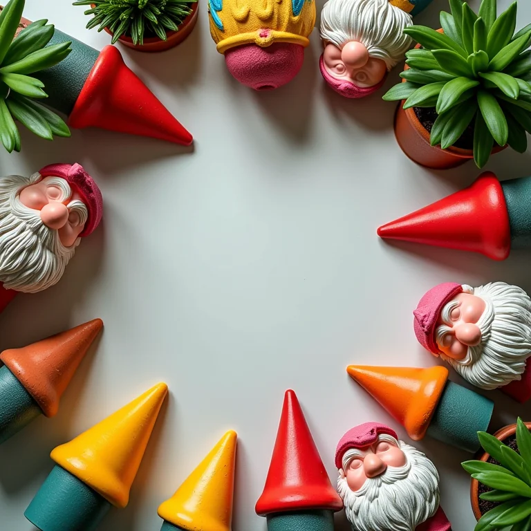 Decoração de jardim impulsiva e caótica.