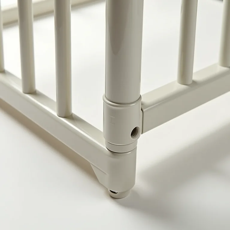 Detalhe da estrutura de um berço portátil