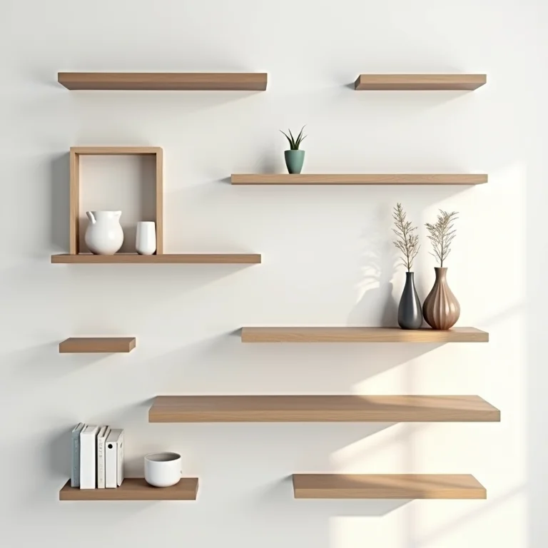 Diferentes tipos de prateleiras para decoração