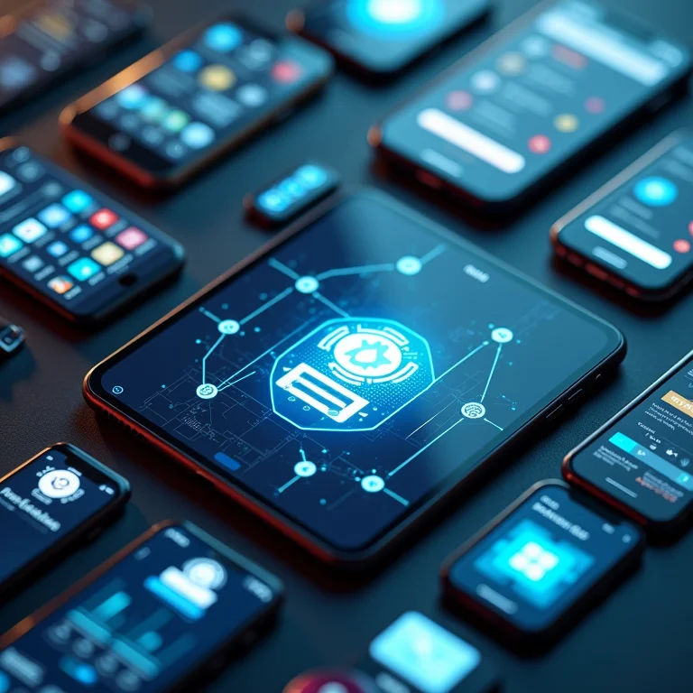 Diversos apps de organização digital em smartphones e tablets