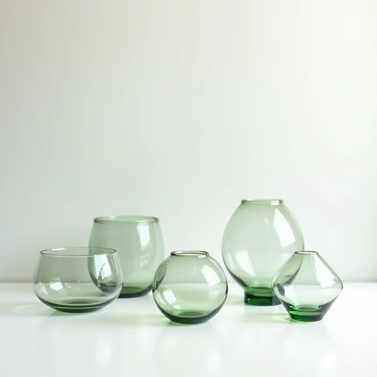 Diversos recipientes de vidro para terrários.