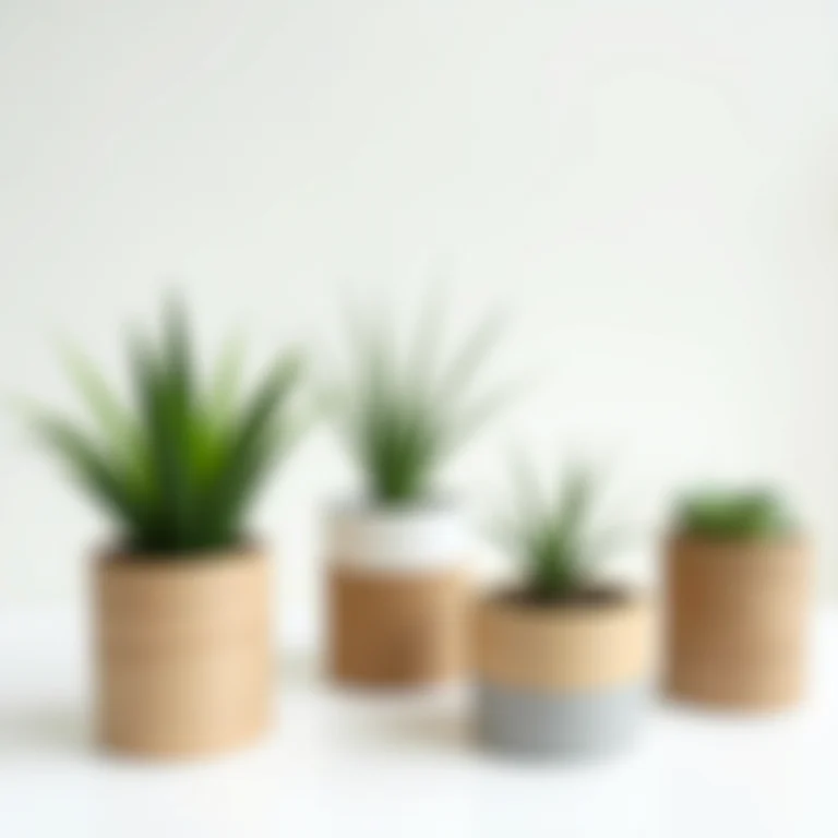 Diversos suportes de plantas DIY feitos com materiais reaproveitados