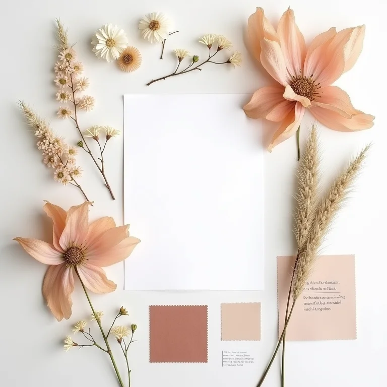 Elementos de um mural de inspiração organizados de forma criativa