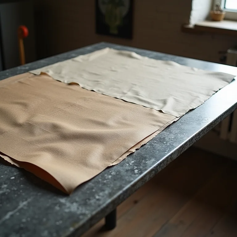 Escrivaninha de aço revestida com tecido e papel.