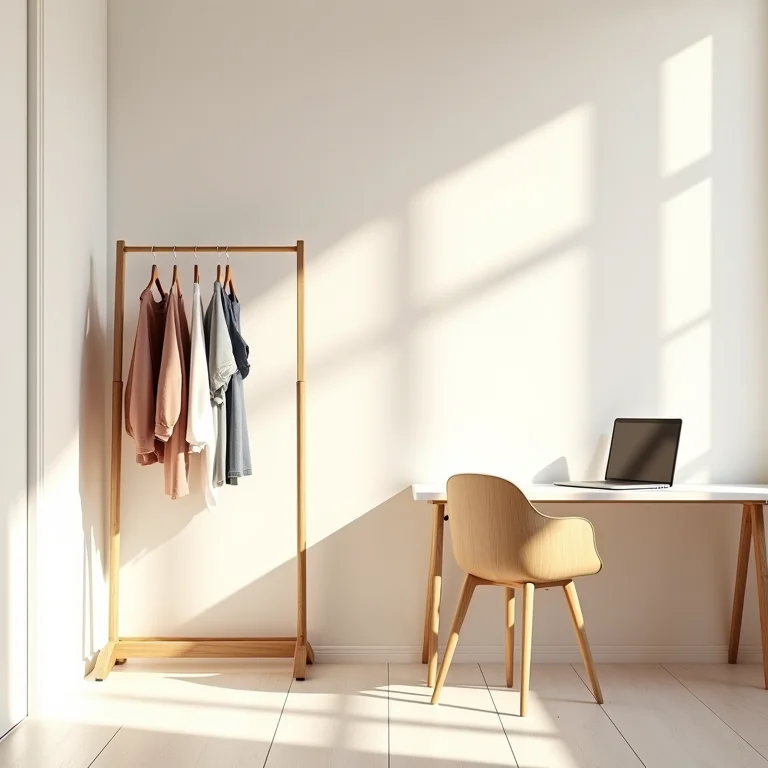 Espaço de trabalho para venda de roupas