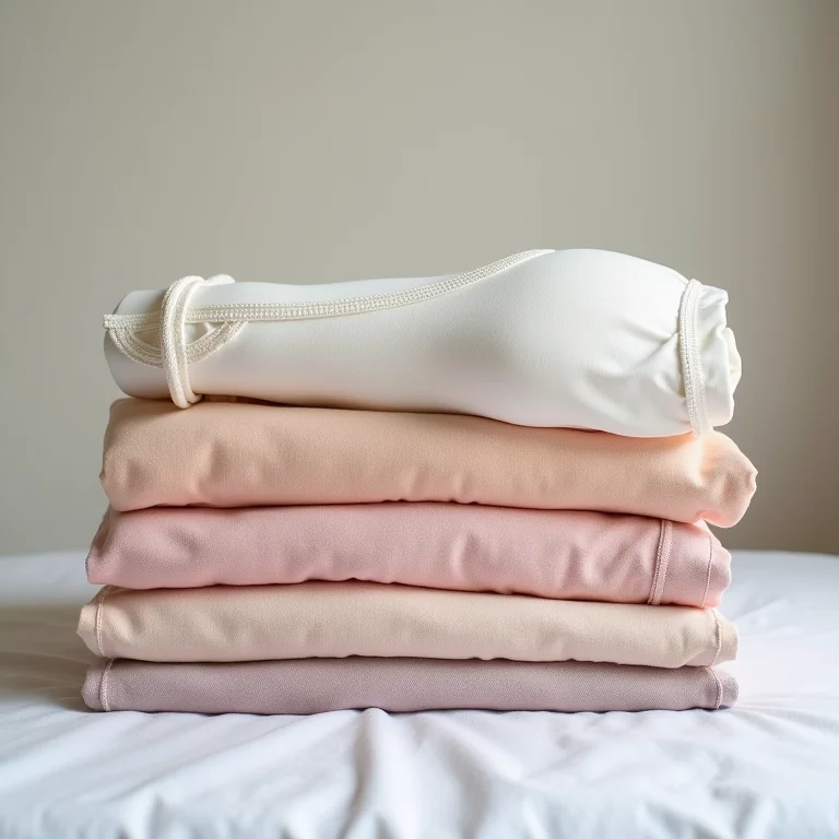 Espartilhos de algodão pastel dobrados