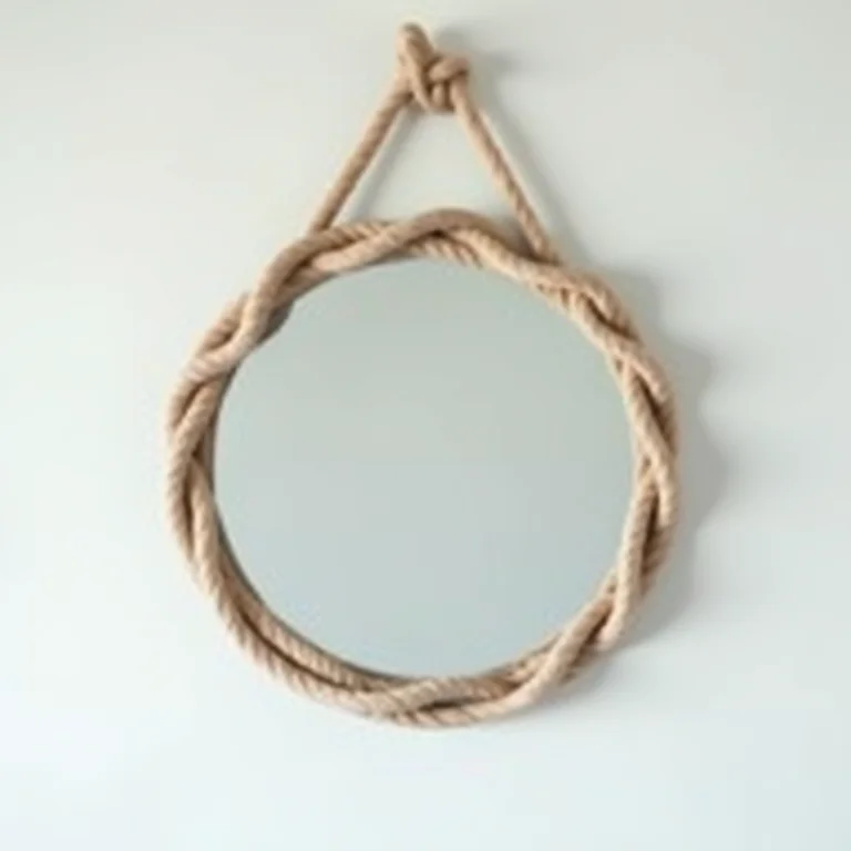 Espelho decorado com nós náuticos.