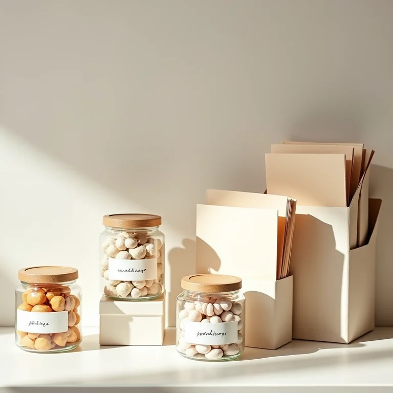 Etiquetas em organizadores de papelaria.