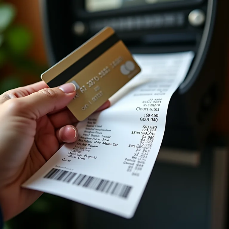 Extrato de caixa eletrônico com taxas de saque destacadas.