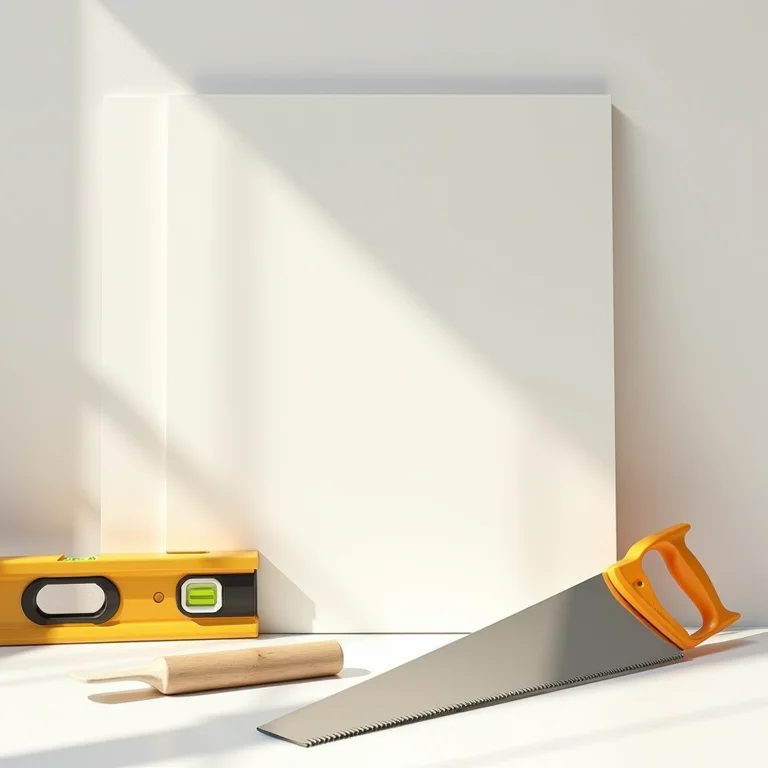 Ferramentas e materiais necessários para instalação de gesso 3D.