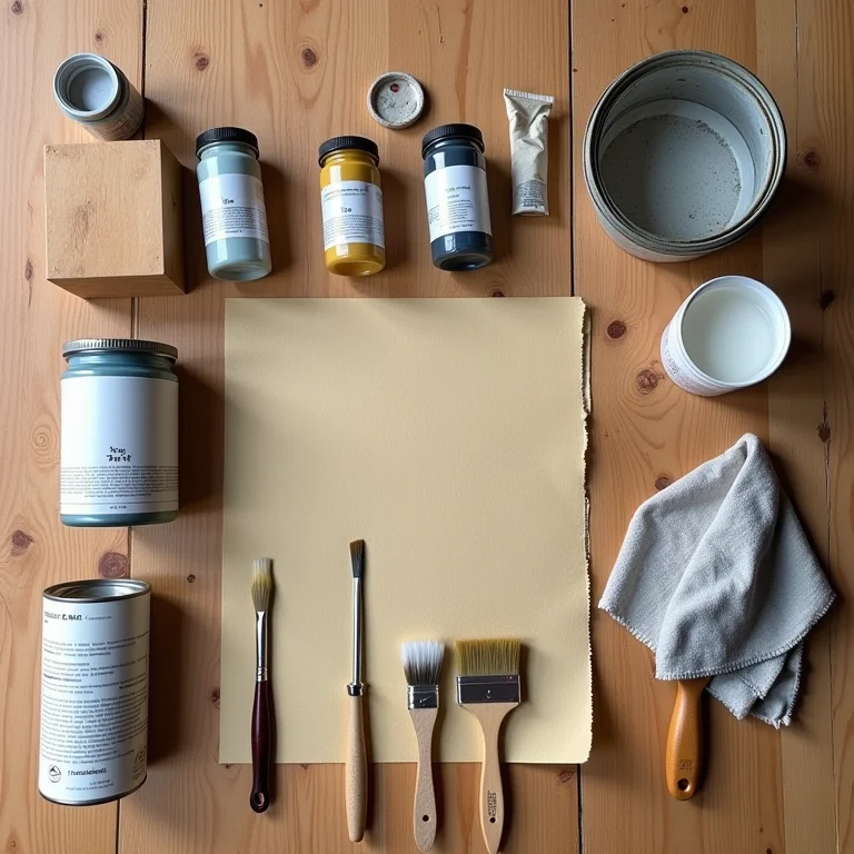 Ferramentas e materiais para restauração de cadeira de balanço