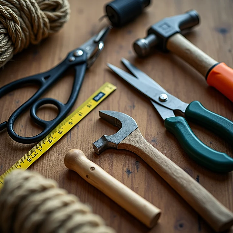 Ferramentas essenciais para construir uma cabana infantil.