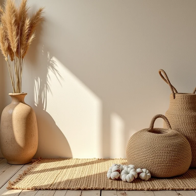 Fibras naturais como juta, sisal e algodão para um tapete sustentável