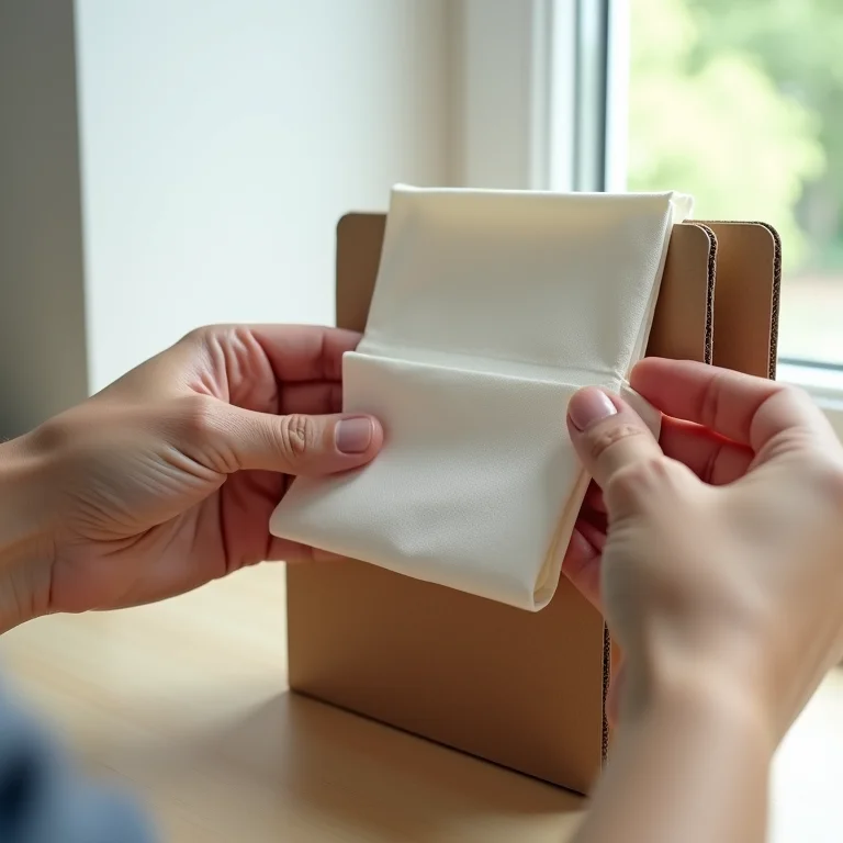 Fixando o tecido na estrutura do revisteiro DIY