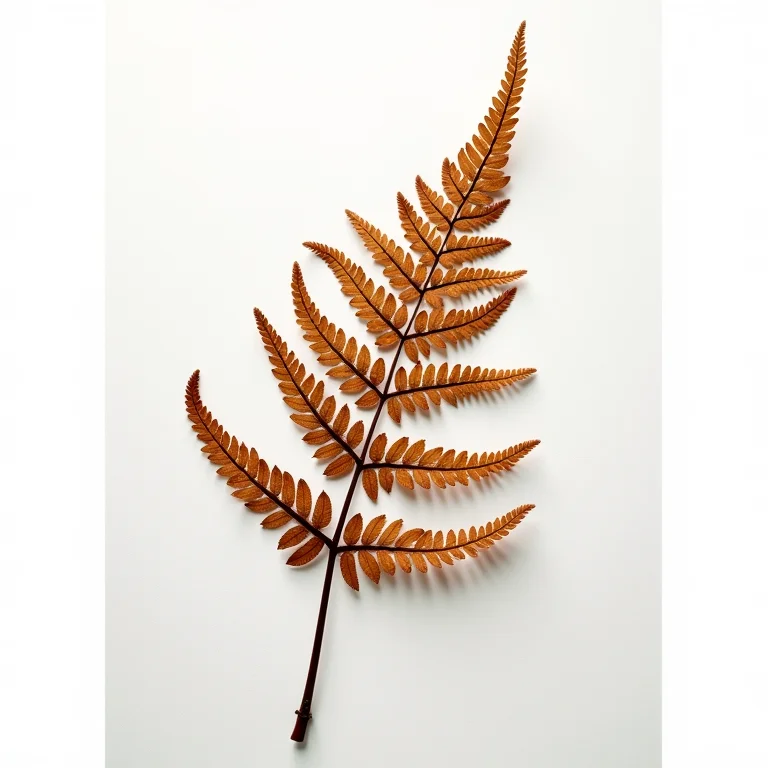 Folhas de samambaia mortas e marrons