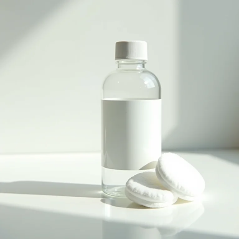 Frasco de água oxigenada com algodão