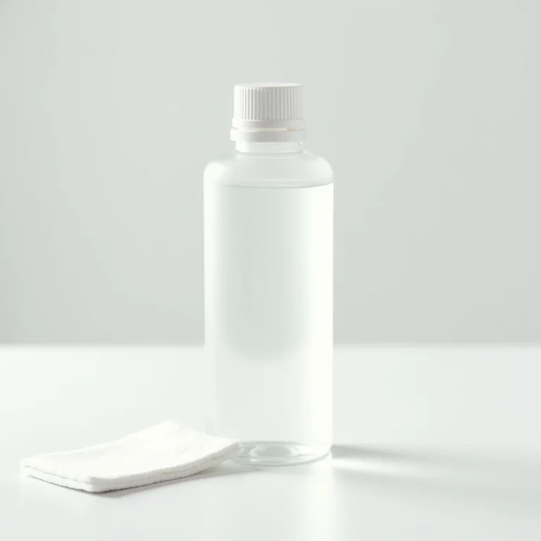 Frasco de álcool isopropílico e algodão