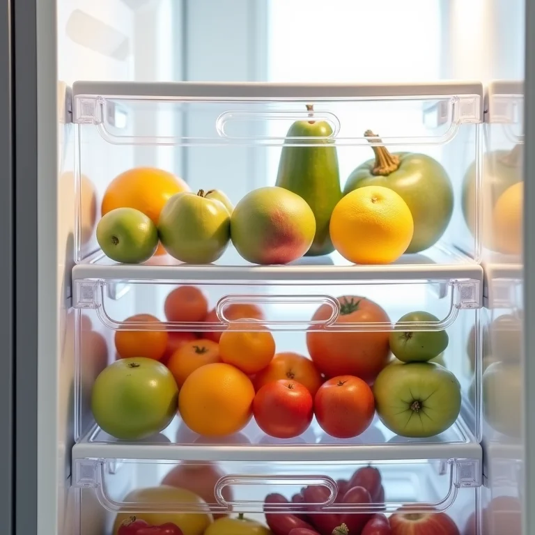 Gavetas organizadoras de acrílico na geladeira