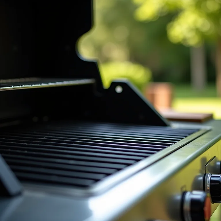 Grelha de churrasqueira de aço inox brilhando