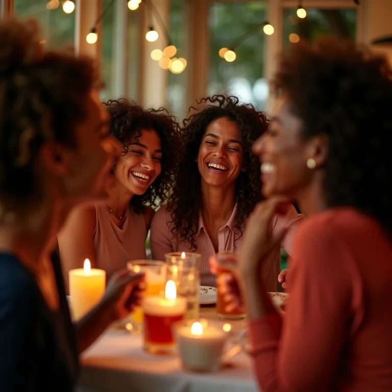 Grupo de mulheres diversas jogando e se divertindo em um chá de panela