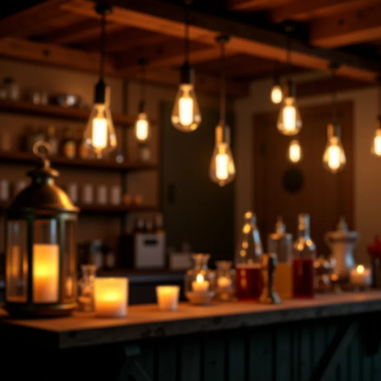 Iluminação aconchegante para festa de boteco