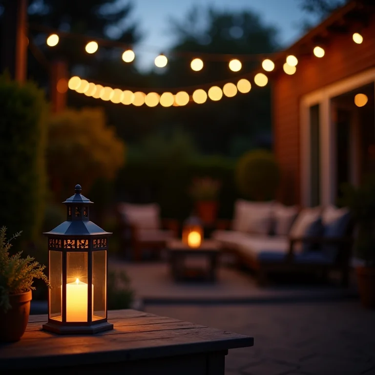 Iluminação funcional e decorativa em quintal.