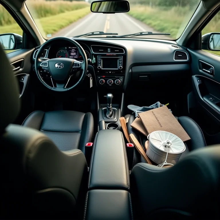 Interior de carro bagunçado