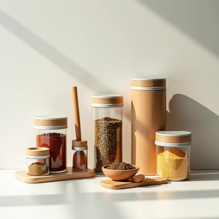 Kit culinário portátil com especiarias e utensílios