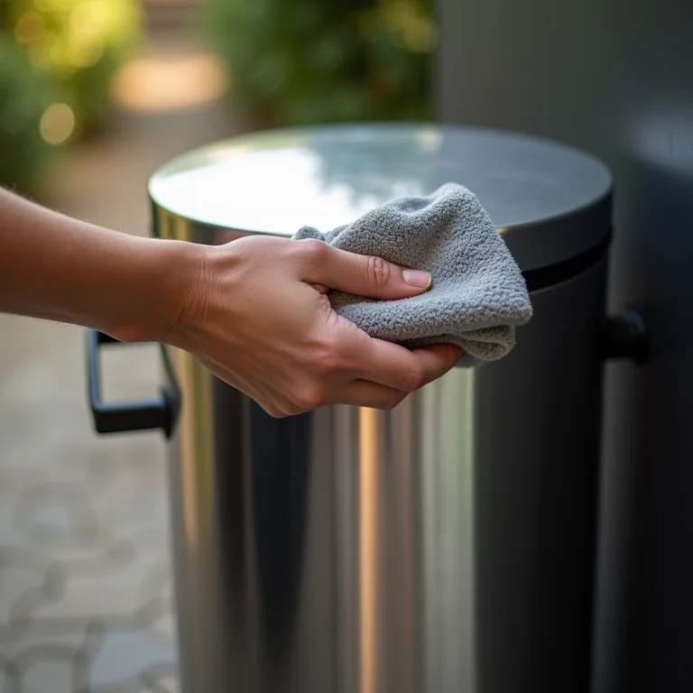 Limpando lixeira de inox facilmente