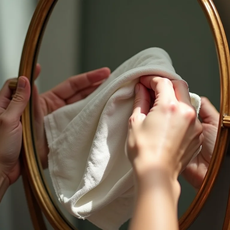 Limpeza e restauração de espelho vintage