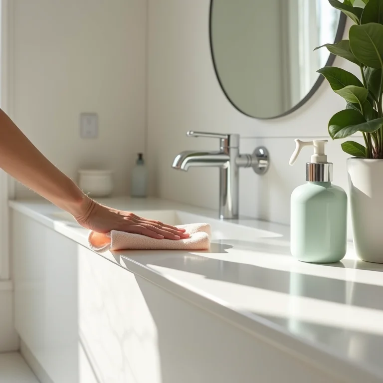 Limpeza fácil de bancada de banheiro