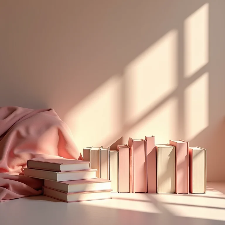 Livros com capas que complementam a paleta de cores da sala