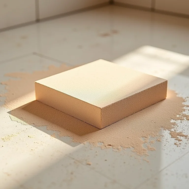 Lixando azulejos para criar uma superfície ideal para pintura