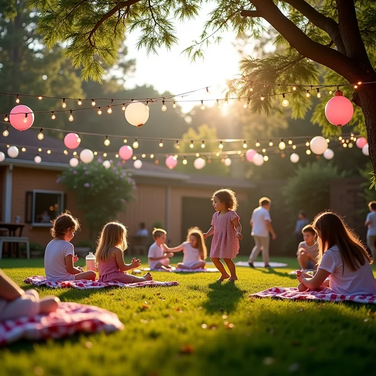 Local decorado para festa infantil ao ar livre.