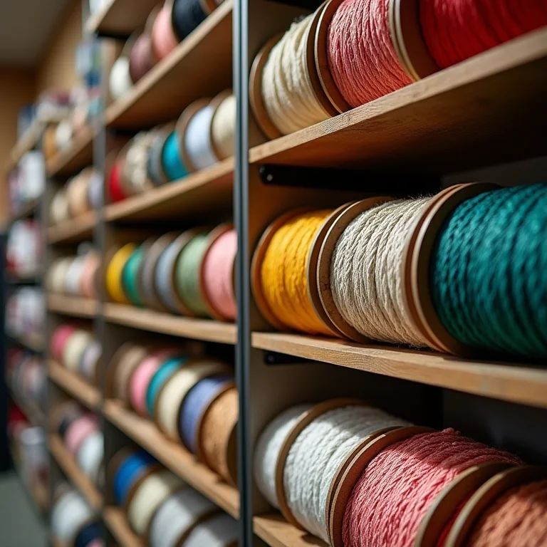 Loja com variedade de cordas de navio.