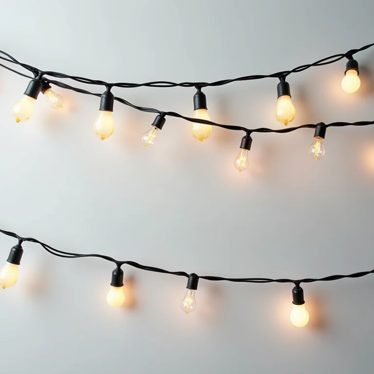 Luzinhas de baixa qualidade com defeitos visíveis.