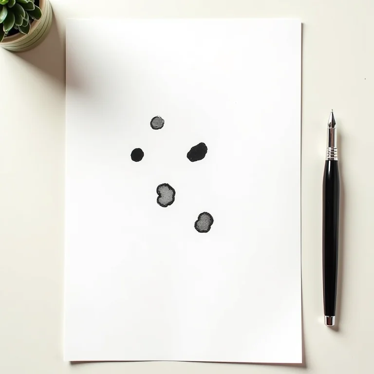 Manchas de tinta em um pedaço de papel.