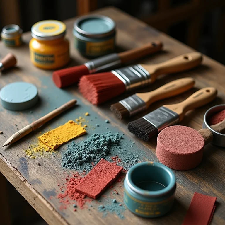 Materiais essenciais para criar efeito de pátina em casa.