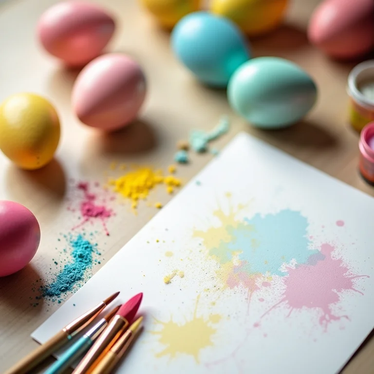 Materiais para artesanato de Páscoa DIY.