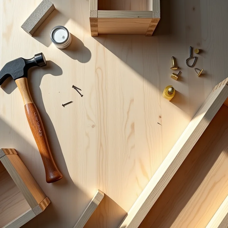 Materiais para construir uma estante de caixote