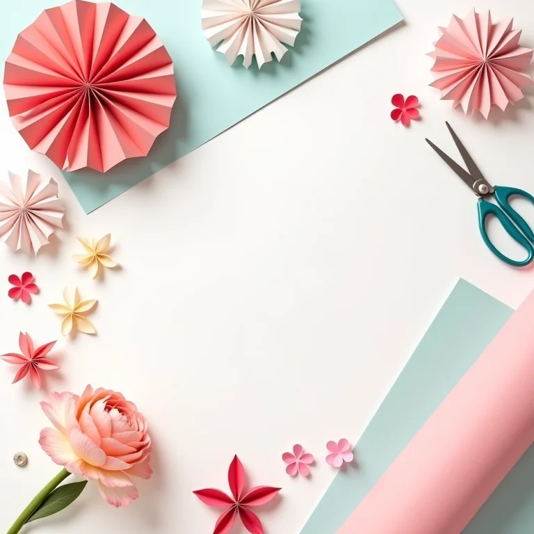 Materiais para decoração de festa de papel